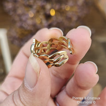 Load image into Gallery viewer, Bague dorée inoxydable réglable