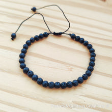 Cargar imagen en el visor de la galería, Bracelet réglable en pierre Volcanique 4mm