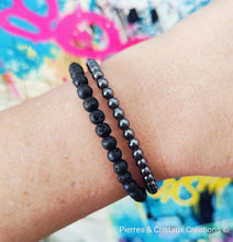 Cargar imagen en el visor de la galería, Bracelet réglable en pierre Volcanique 4mm