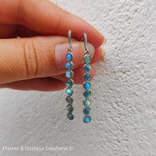 Load image into Gallery viewer, Boucles d'oreilles pendants labradorite