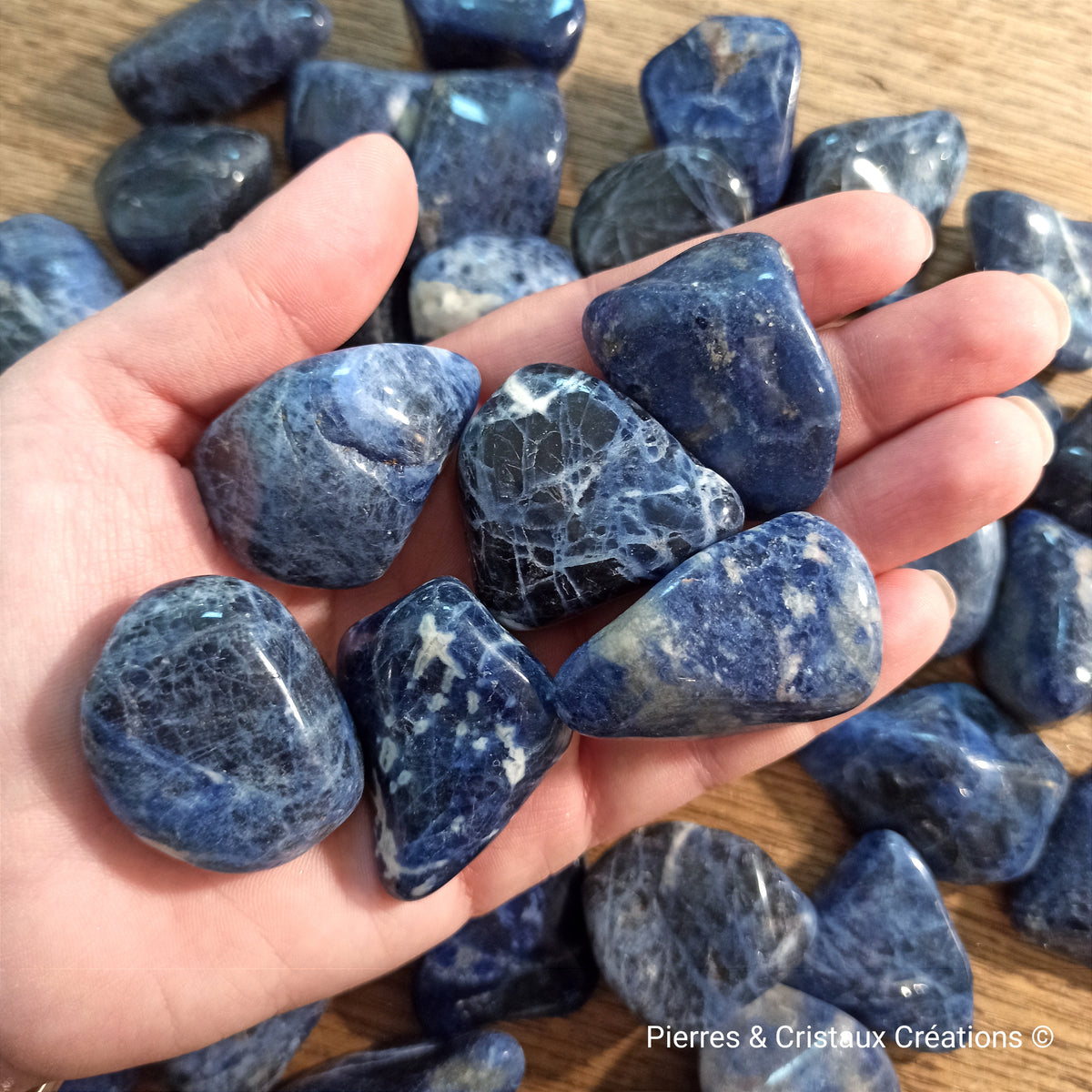 Pendentif Sodalite Pierre Roulée - Collier Pierre Naturelle Chakra - France Minéraux