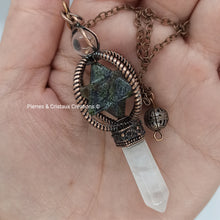 Load image into Gallery viewer, Pendule Merkaba cuivrés ou argentés