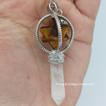 Load image into Gallery viewer, Pendule Merkaba cuivrés ou argentés