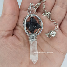 Load image into Gallery viewer, Pendule Merkaba cuivrés ou argentés