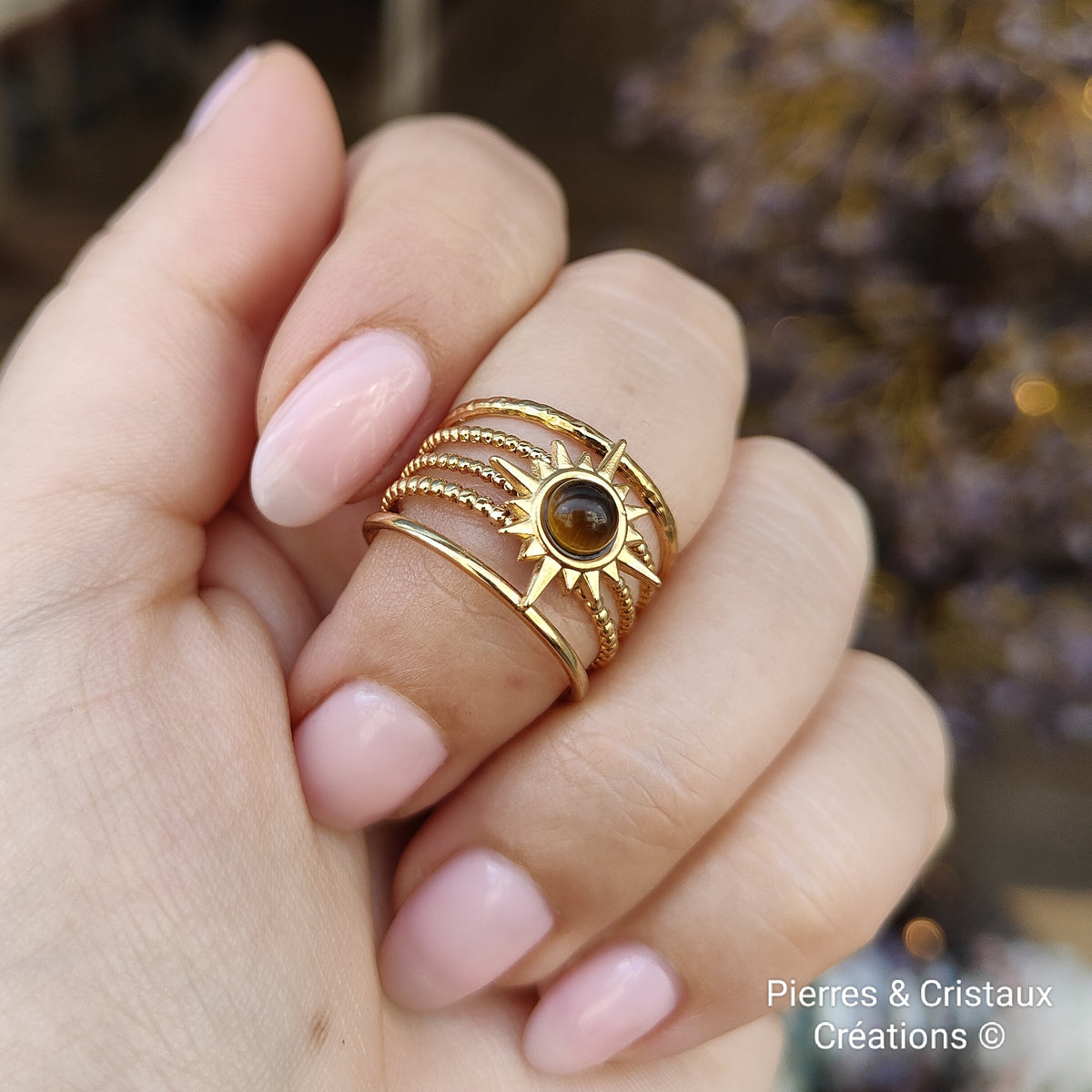 Bague épingle Fermée Avec Cristaux Réglable Acier Inoxydable Argent - Neuf Avec étiquettes