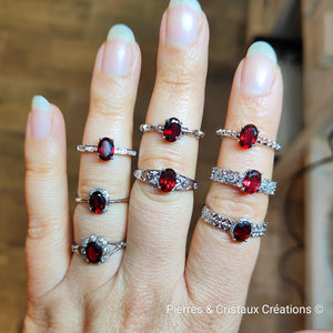 Bague réglable en Grenat