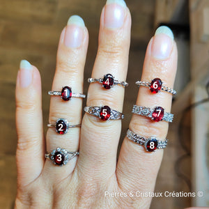 Bague réglable en Grenat