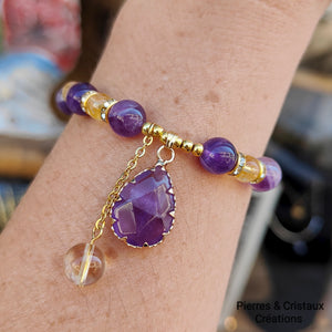 Bracelet Améthyste & Citrine