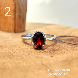 Bague réglable en Grenat (plusieurs modèles)