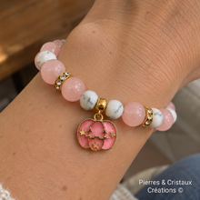 Charger l'image dans la galerie, Bracelet Citrouille Quartz Rose et Howlite
