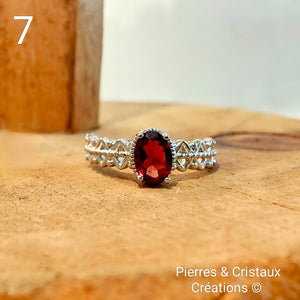 Bague réglable en Grenat (plusieurs modèles)
