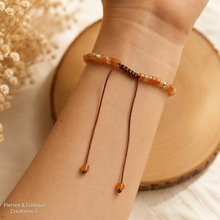 Load image into Gallery viewer, Bracelet réglable en aventurine orange
