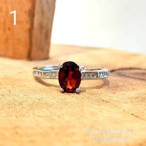 Bague réglable en Grenat (plusieurs modèles)