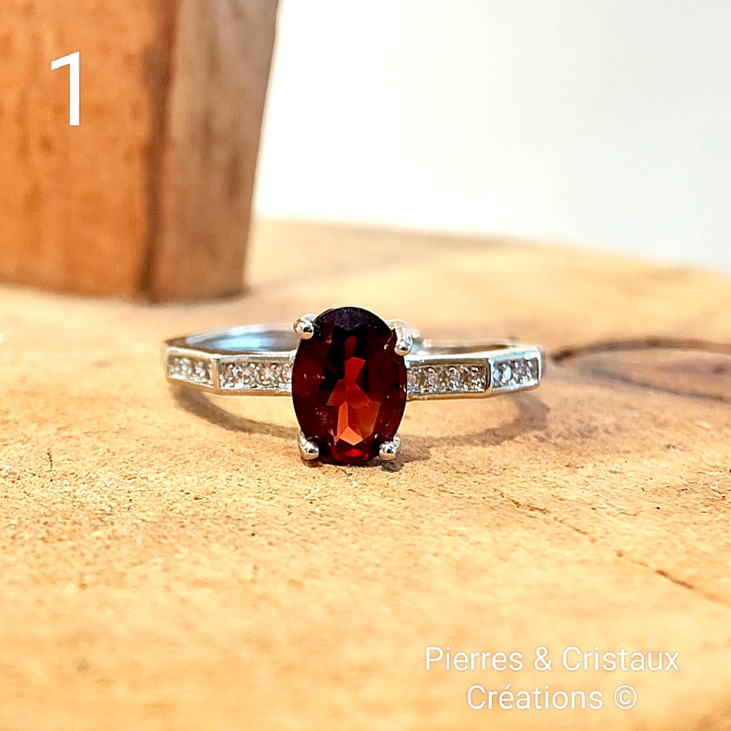 Bague réglable en Grenat (plusieurs modèles)
