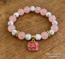 Charger l'image dans la galerie, Bracelet Citrouille Quartz Rose et Howlite
