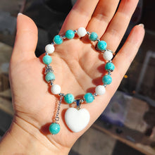 Load image into Gallery viewer, Bracelet Harmonie &amp; Sérénité – Jade Blanc &amp; Amazonite AAA
