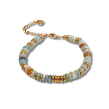 Load image into Gallery viewer, Bracelet réglable doré en Amazonite
