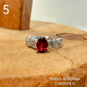 Bague réglable en Grenat (plusieurs modèles)