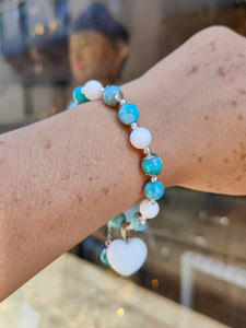 Bracelet Harmonie & Sérénité – Jade Blanc & Amazonite AAA