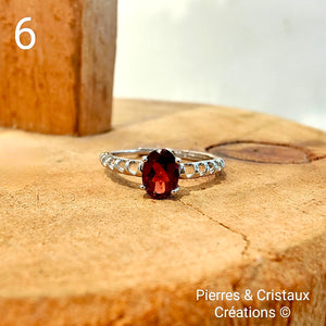 Bague réglable en Grenat (plusieurs modèles)