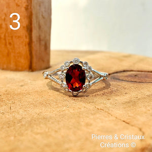 Bague réglable en Grenat (plusieurs modèles)