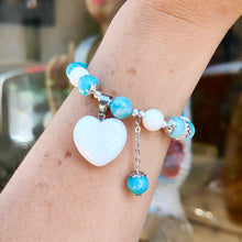 Load image into Gallery viewer, Bracelet Harmonie &amp; Sérénité – Jade Blanc &amp; Amazonite AAA

