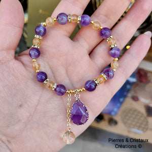 Bracelet Améthyste & Citrine