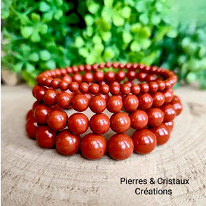 Bracelet Jaspe rouge 4 à 10mm