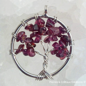 Pendentif Arbre de Vie (plusieurs pierres disponibles)