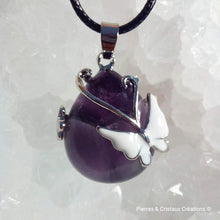 Charger l&#39;image dans la galerie, Pendentif Papillon (plusieurs pierres disponibles)
