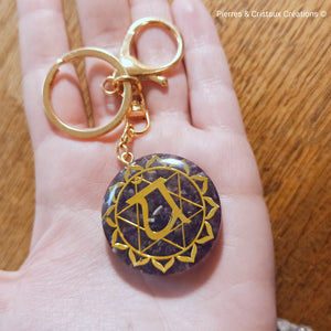 Pendentif / Porte clé Orgonite (plusieurs pierres et symboles disponibles)