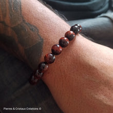 Cargar imagen en el visor de la galería, Bracelet Œil de taureau, Pierre de Lave ou Sodalite
