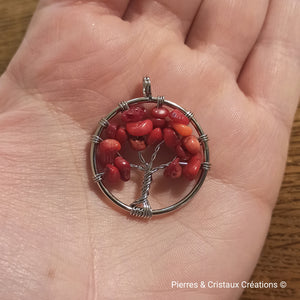 Pendentif Arbre de Vie (plusieurs pierres disponibles)
