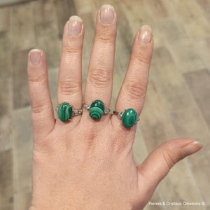 Bague réglables en Malachite