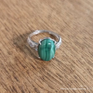 Bague réglables en Malachite