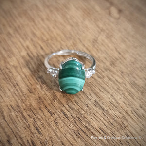 Bague réglables en Malachite