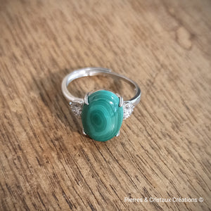 Bague réglables en Malachite