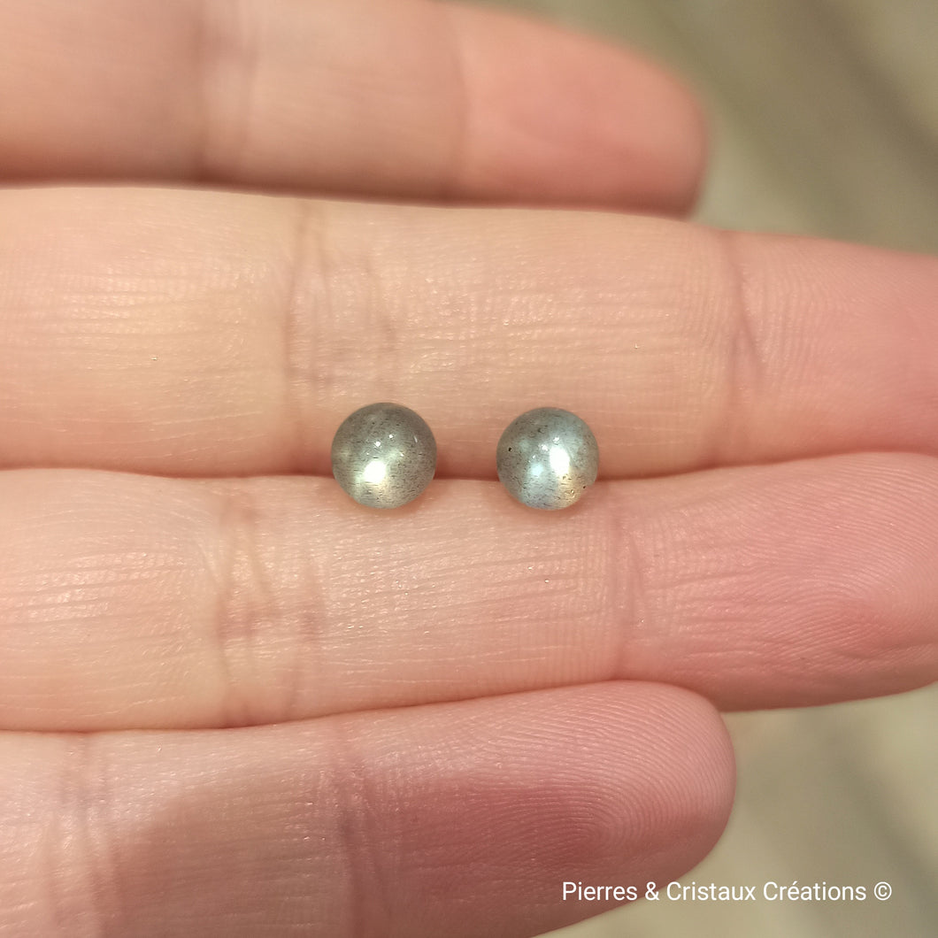 Clous d'oreilles en argent et Labradorite