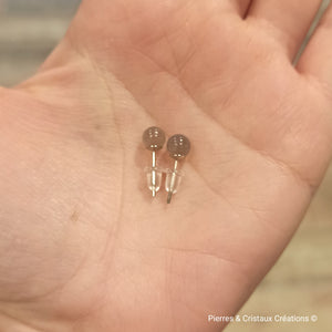 Clous d'oreilles en argent et Labradorite