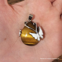 Charger l&#39;image dans la galerie, Pendentif Papillon (plusieurs pierres disponibles)
