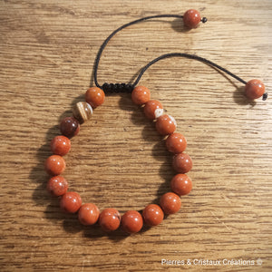 Bracelet réglable jaspe rouge
