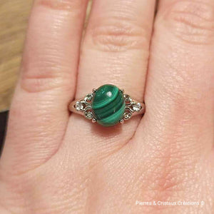 Bague réglables en Malachite