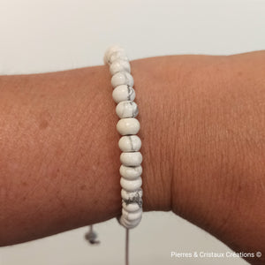 Bracelet réglable perles plates