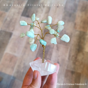 Arbre de Vie Amazonite et Cristal de Roche