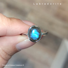 Cargar imagen en el visor de la galería, Bague réglable Labradorite
