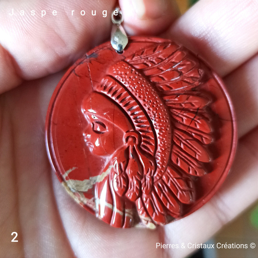 Pendentifs Indien Jaspe rouge