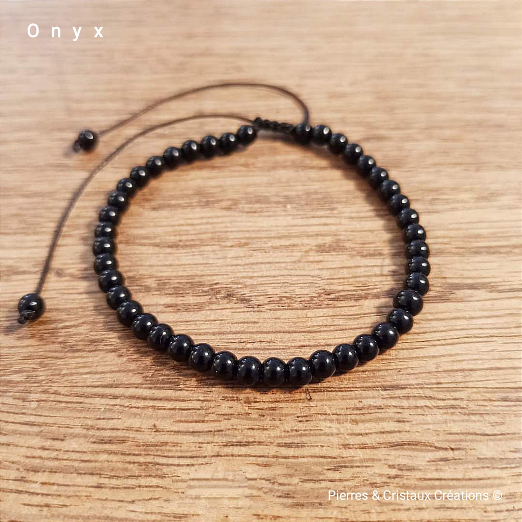 Bracelet réglable Onyx