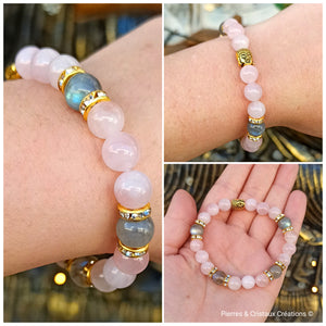 Bracelet Quartz rose Labradorite