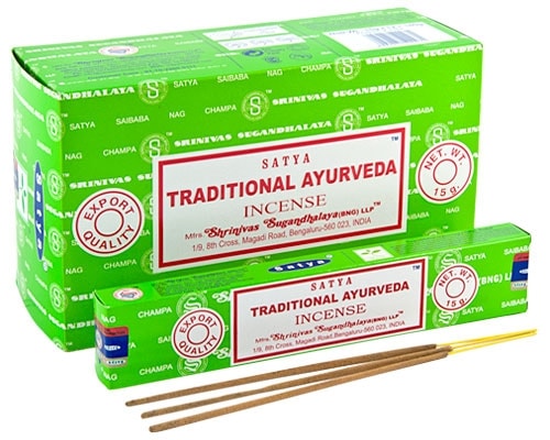 Boîte de 12 bâtons d'encens Ayurveda Traditionnel (Traditional Ayurveda)