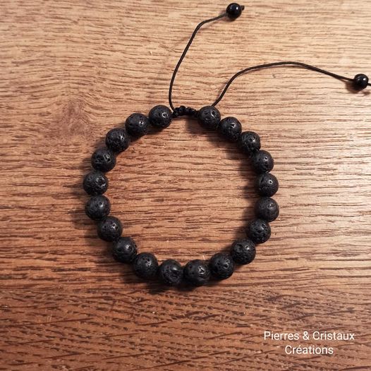 Bracelet réglable Pierres de lave (volcanique)